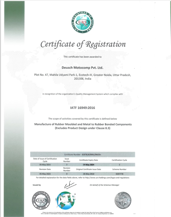 IATF 16949:2016 Certificate